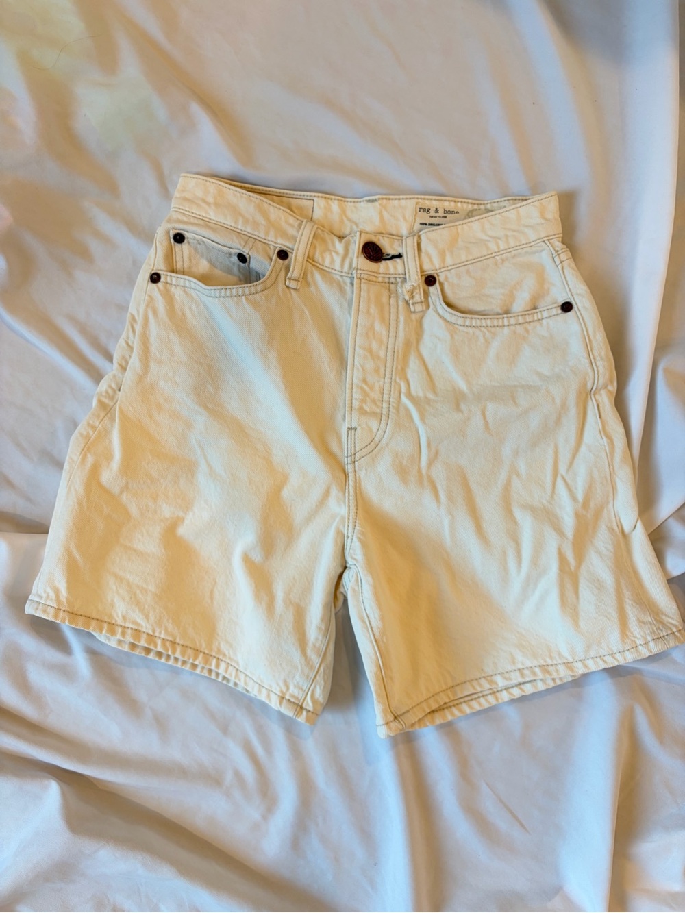 Rag and Bone Maya Cream Casual longer shorts by Rag & Bone size 25